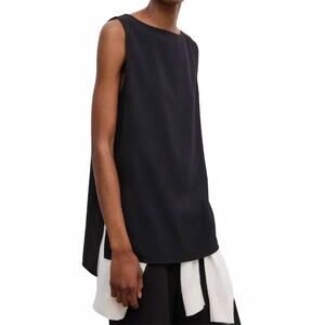 NEW HOUSE OF DAGMAR sleeveless crepe top in black